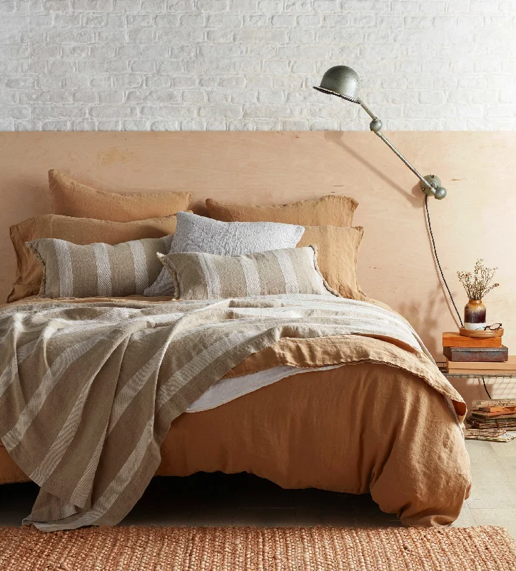 Dry - clean - only duvet covers with high - end materials and delicate designsCumin 100% Linen Duvet Cover