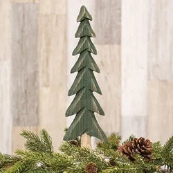 Dark Green Wooden Tree 14"