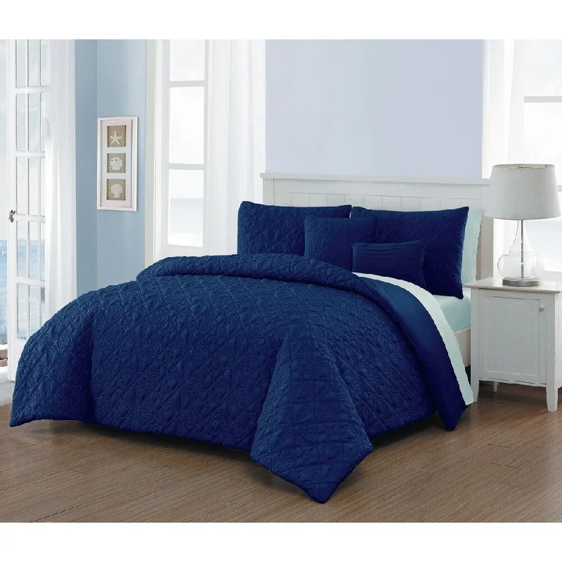 Goose down comforters known for their superior quality and insulationDel Ray Coastal Embossed Comforter Set with Sheets