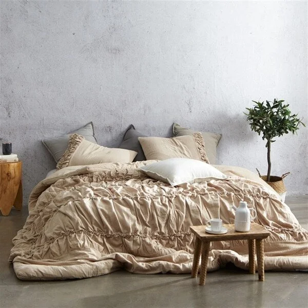 Microfiber - filled comforters that are lightweight and easy to care forDouro Valley Comforter - Toasted Almond