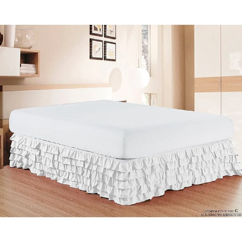 Elegant Comfort Luxurious Premium Quality Wrinkle and Fade Resistant Multi-Ruffle Bed Skirt - 15inch Drop