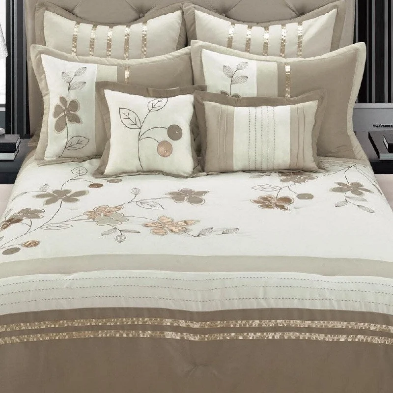 Queen - size comforters for standard queen - sized mattressesEverRouge Dahlia 8-piece Comforter Set