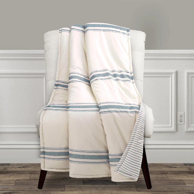 Rayon from bamboo blankets for a silky and breathable feelFarmhouse Stripe Throw