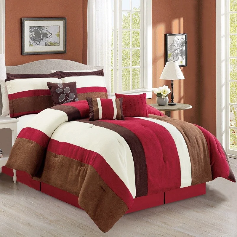 Microfiber - filled comforters that are lightweight and easy to care forFashion Street Macaroon Micro Suede 7-piece Comforter Set