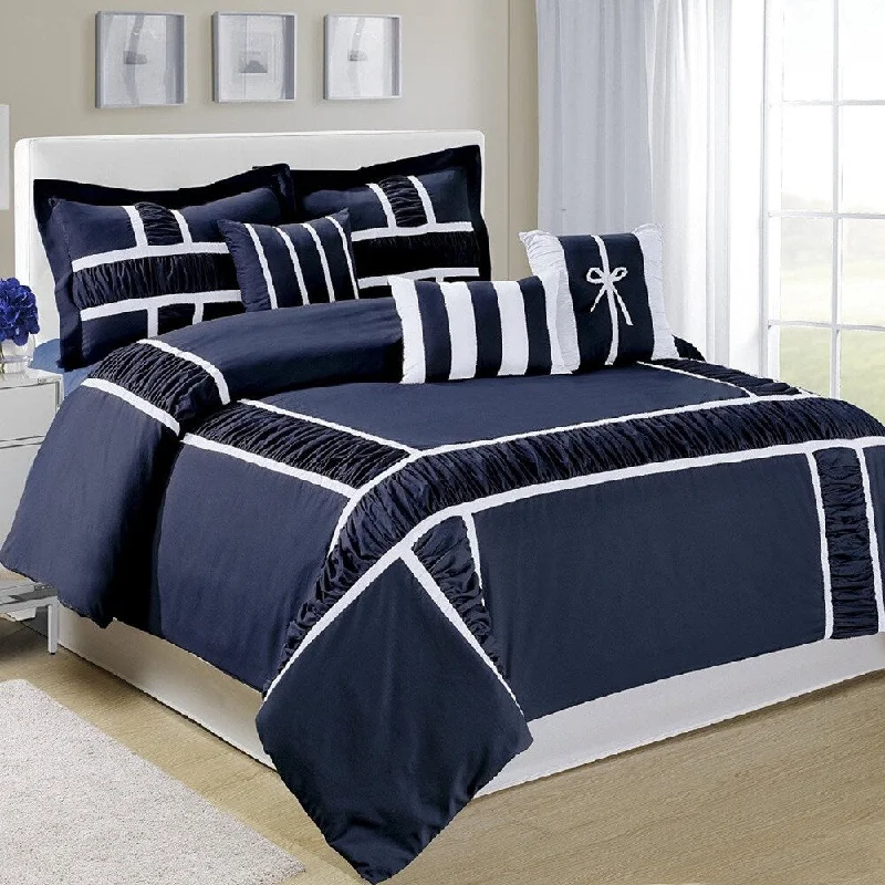 Queen - size comforters for standard queen - sized mattressesFashion Street Marma Bordered 7-piece Comforter Set