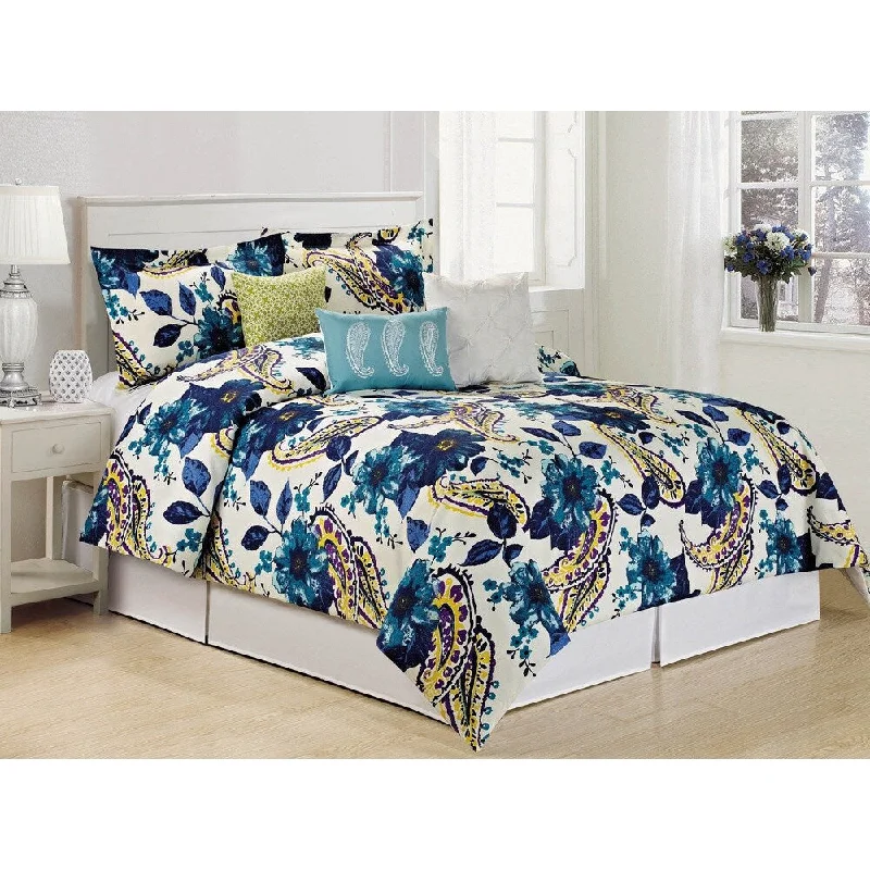 Full - size comforters suitable for full - sized beds in guest rooms or small bedroomsFashion Street Peri 7-piece Comforter Set