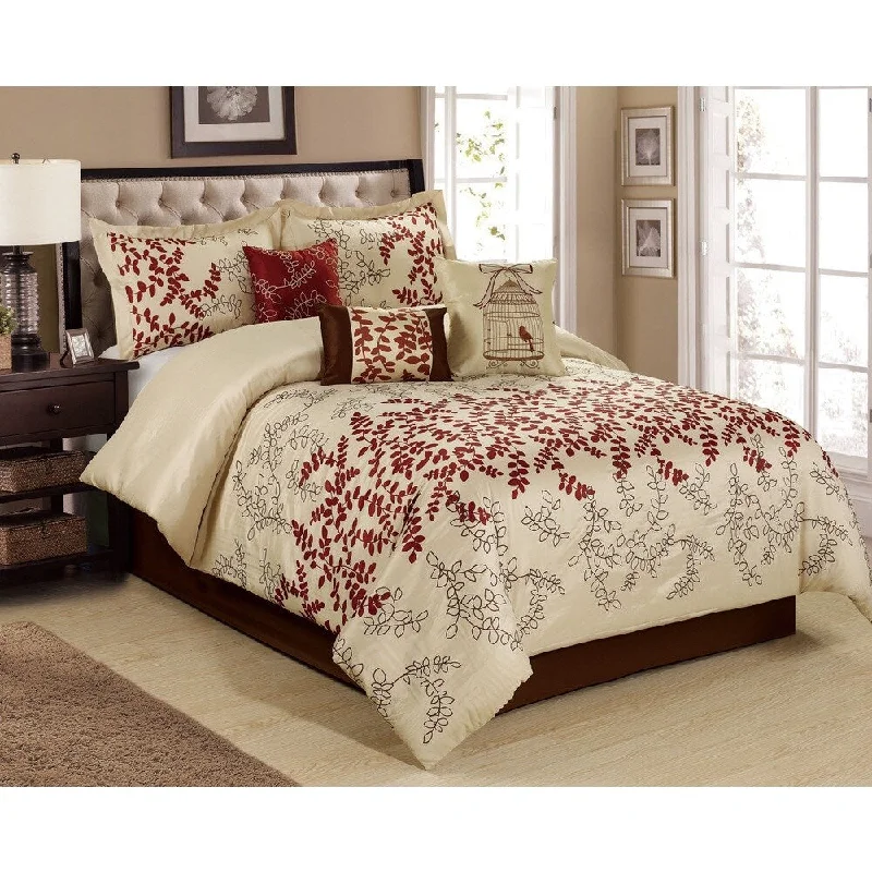 Full - size comforters suitable for full - sized beds in guest rooms or small bedroomsFashion Street Saratoga 7-piece Comforter Set