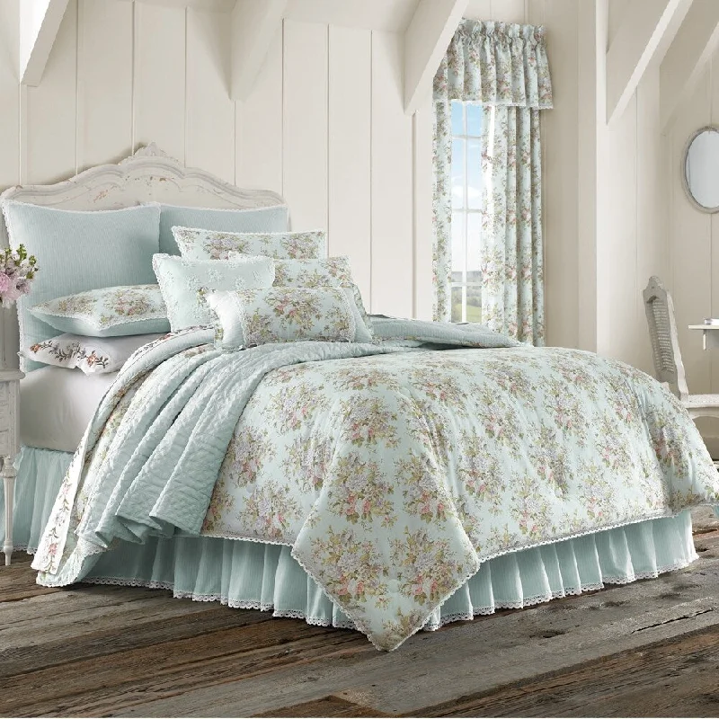 Synthetic - filled comforters like polyester for affordability and hypoallergenic propertiesFive Queens Court Harper Floral Cotton 4 Piece Comforter Set