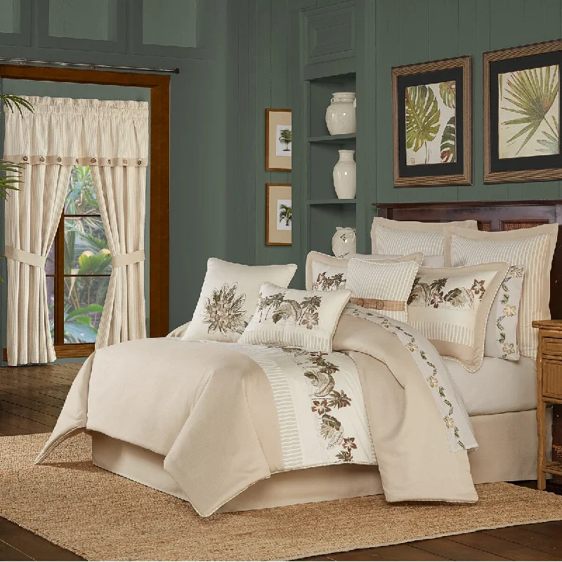 Latex - filled comforters with a bouncy texture and good supportFive Queens Court Palm Beach 4 Piece Comforter Set