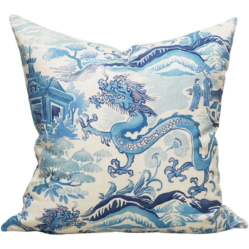 Cashmere blankets for ultimate softness and luxuryGardens of Chinoiserie Pillow Cover in Blue