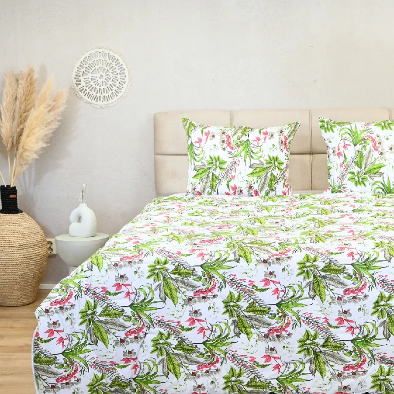 King - size duvet covers to fit large king - sized beds perfectlyHappyDuvet Botanic Bliss - 100% Cotton All season Coverless duvet