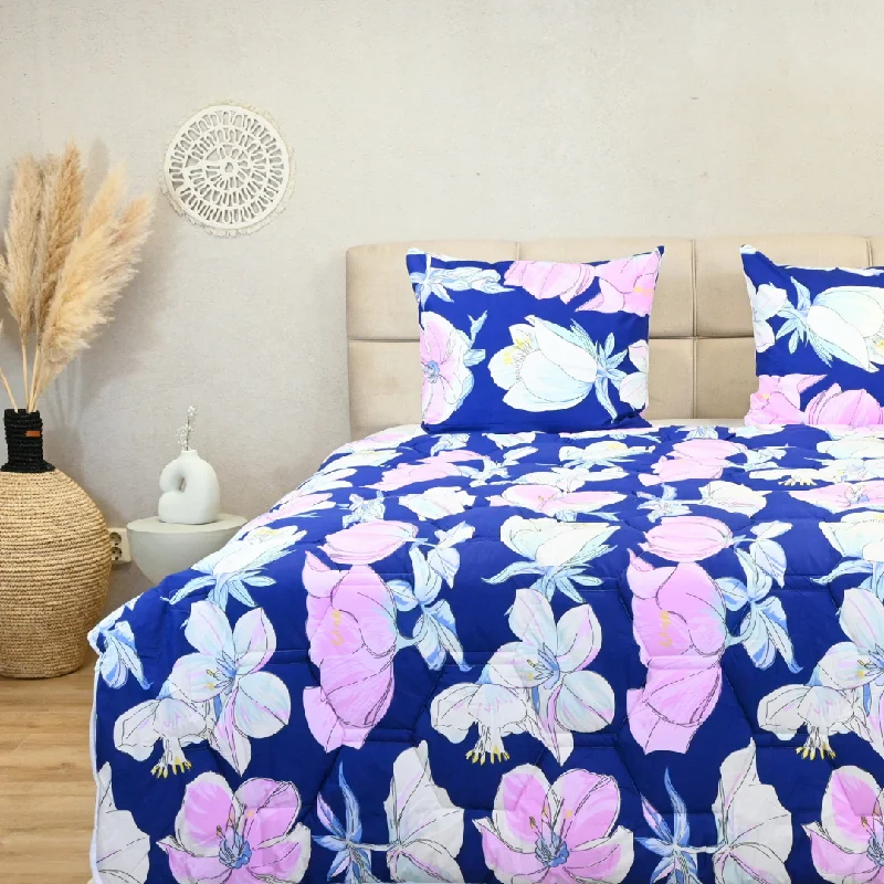 Jersey cotton duvet covers for a stretchy and comfortable fitHappyDuvet Purple Bloom - 100% Cotton All season Coverless duvet