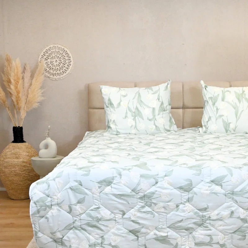 Stain - resistant duvet covers for easy maintenanceHappyDuvet White Roses - Satin Look - All season Coverless duvet