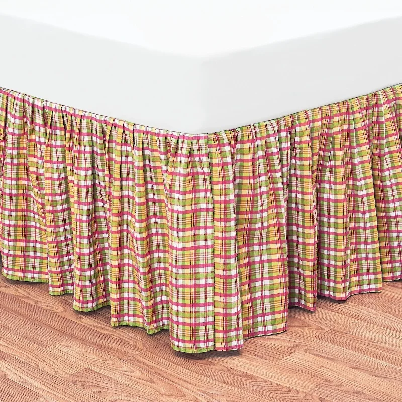 Hot Pink Plaid Bed Skirt