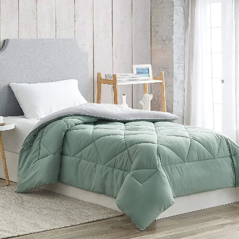 Down - filled comforters for supreme warmth and lightnessIceberg Green/Glacier Gray Reversible Twin XL Comforter