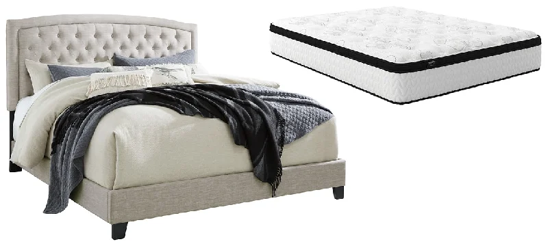 Gel - infused memory foam mattresses for cooler sleepJerary Queen Upholstered Bed with Mattress