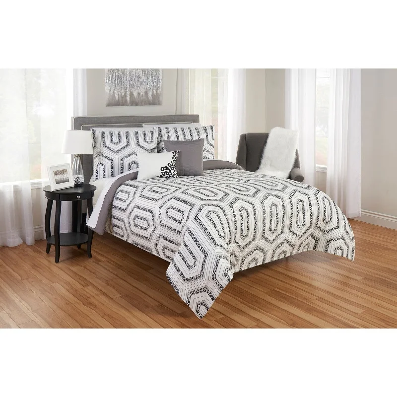 Goose down comforters known for their superior quality and insulationLeopard Maze Print Reversible comforter set