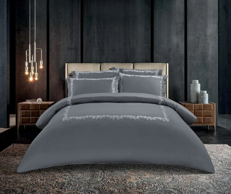 Polyester duvet covers with durability and colorfastnessLiana Grey Duvet Cover