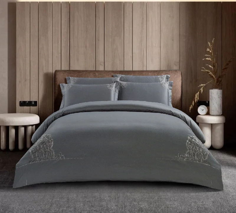 Ombre - colored duvet covers with a gradient effect for a trendy and unique styleLorena Grey Duvet Cover