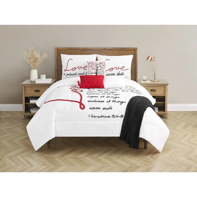 Full - size comforters suitable for full - sized beds in guest rooms or small bedroomsLove Story 7 Piece Comforter Set