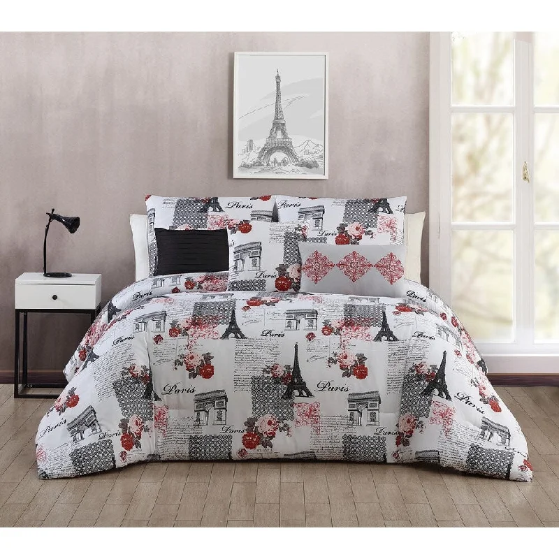 Cotton - filled comforters for a breathable and natural sleep experienceMarseille 6-piece Paris Themed Comforter Set