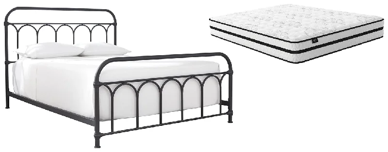 King - size mattresses for spacious master bedroomsNashburg Queen Metal Bed with Mattress