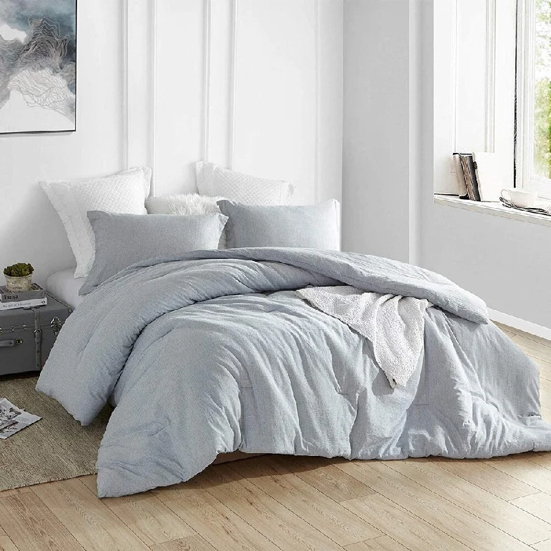 Microfiber - filled comforters that are lightweight and easy to care forNatural Loft Oversized Comforter - Yarn Dyed Blue