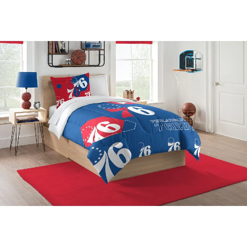 Down - filled comforters for supreme warmth and lightnessNBA 862 76ers Hexagon Twin Comforter Set