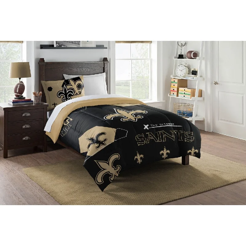 Goose down comforters known for their superior quality and insulationNFL 862 Saints Hexagon Twin Comforter