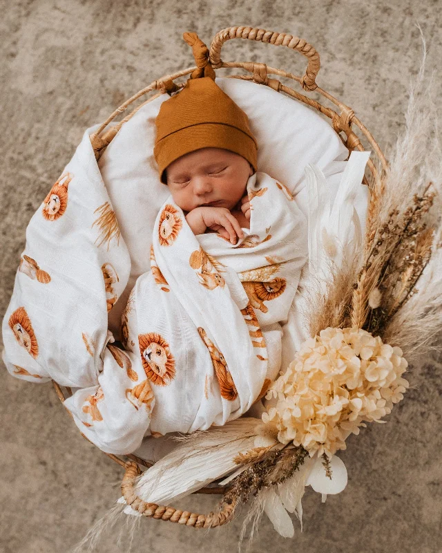 Queen - size blankets for standard - sized bedsSnuggle Hunny Organic Cotton Muslin Wrap - Lion