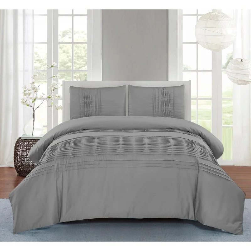 King - size comforters to fit large king - sized beds perfectlyPalmer Pleated Cotton Comforter Set in Grey