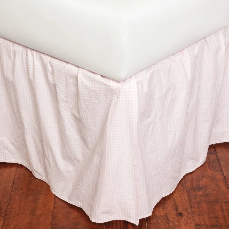 Pink Gingham Full 18-inch Drop 3 Piece Tuck in Bed Skirt