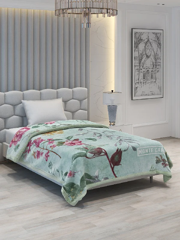 Silk blankets with a smooth and elegant touchPrinted Single Bed Blanket for Mild Winter -2 Ply