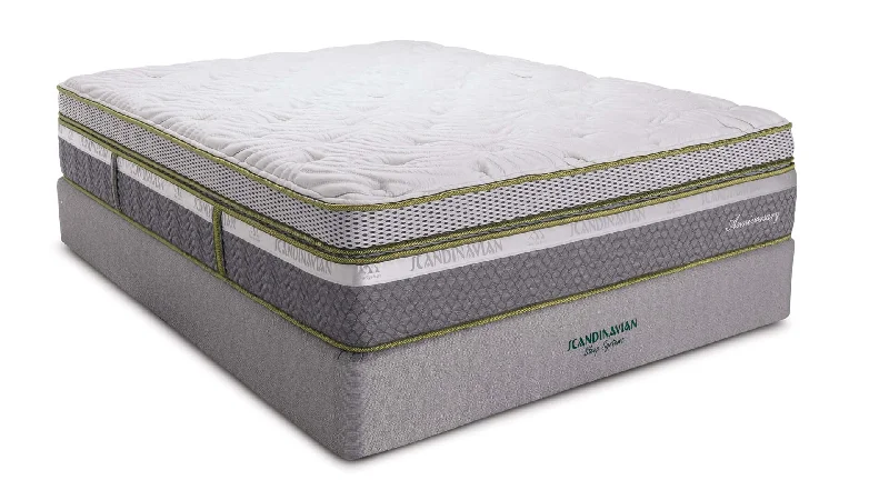 Gel - infused memory foam mattresses for cooler sleepQueen Southerland Scandinavian Collection Anniversary Cushion Firm Box Top 14" Floor Model Clearance Mattress