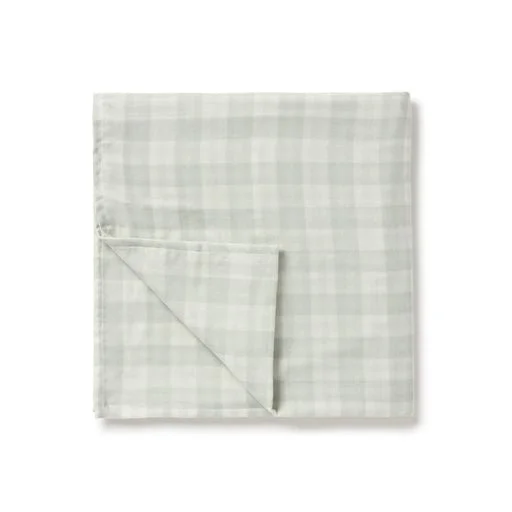 Synthetic fiber blend blankets for a budget - friendly choiceSage Gingham Muslin Wrap