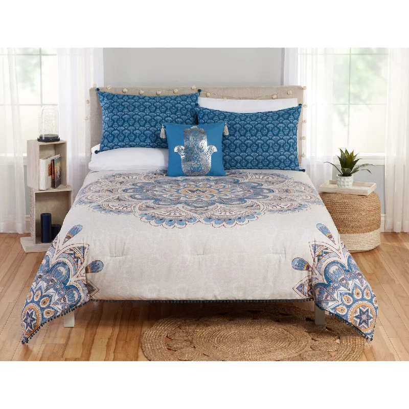 Synthetic - filled comforters like polyester for affordability and hypoallergenic propertiesSavasana Comforter and Décor Pillow Set