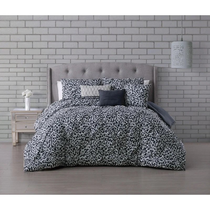 Goose down comforters known for their superior quality and insulationSilver Orchid Alba Pleat 6-piece Comforter Set