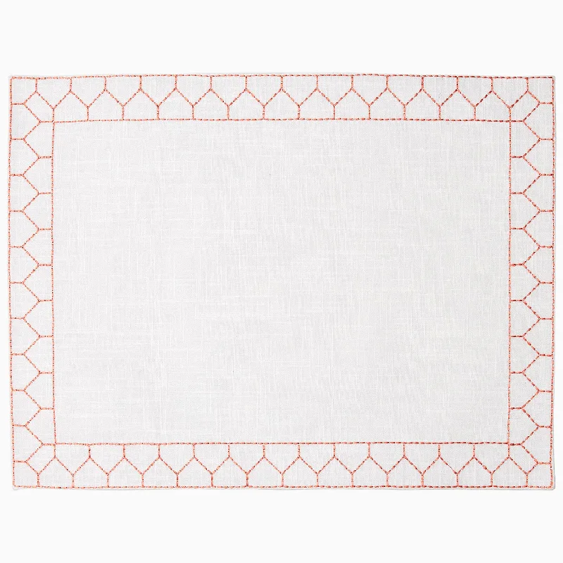 Solid - colored duvet covers in classic colors like white, black, and navy for a timeless lookStitched Coral Placemat