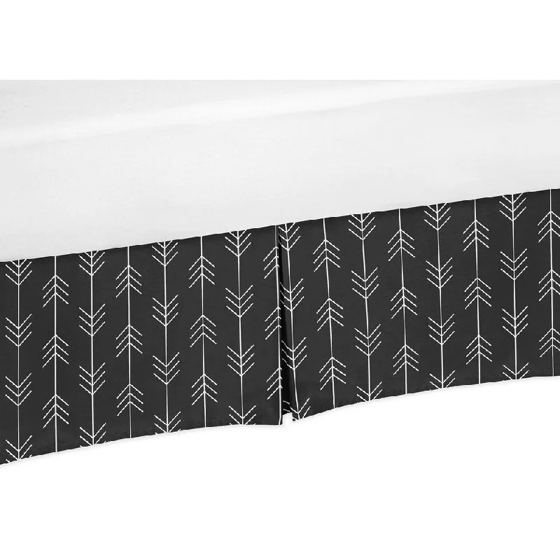 Sweet Jojo Designs Black and White Woodland Arrow Queen Bed Skirt