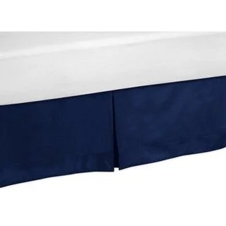 Sweet Jojo Designs King Bed Skirt for the Navy and Lime Stripe Collection