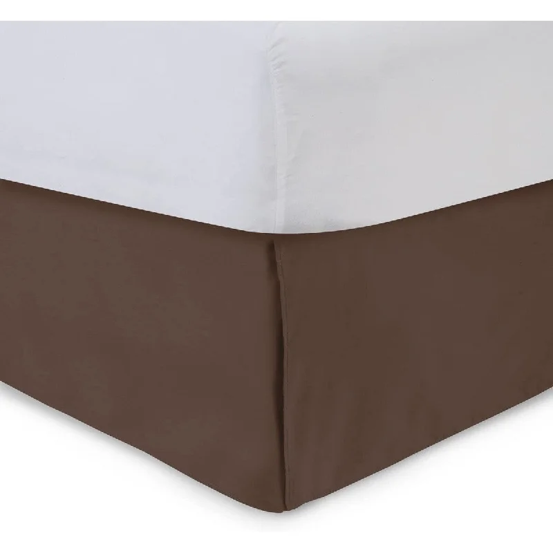 Tailored Bedskirt with Split Corners -14 inch Drop, Brown, Twin XL