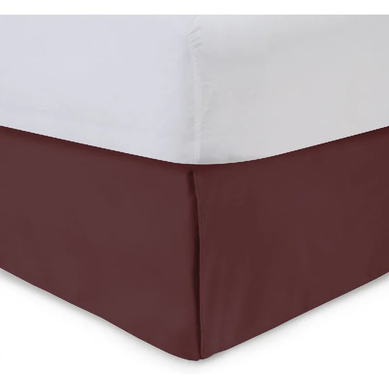 Tailored Bedskirt with Split Corners -14 inch Drop, Burgundy, Twin