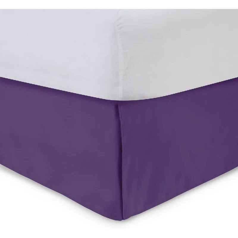 Tailored Bedskirt with Split Corners -14 inch Drop, Grape, Twin