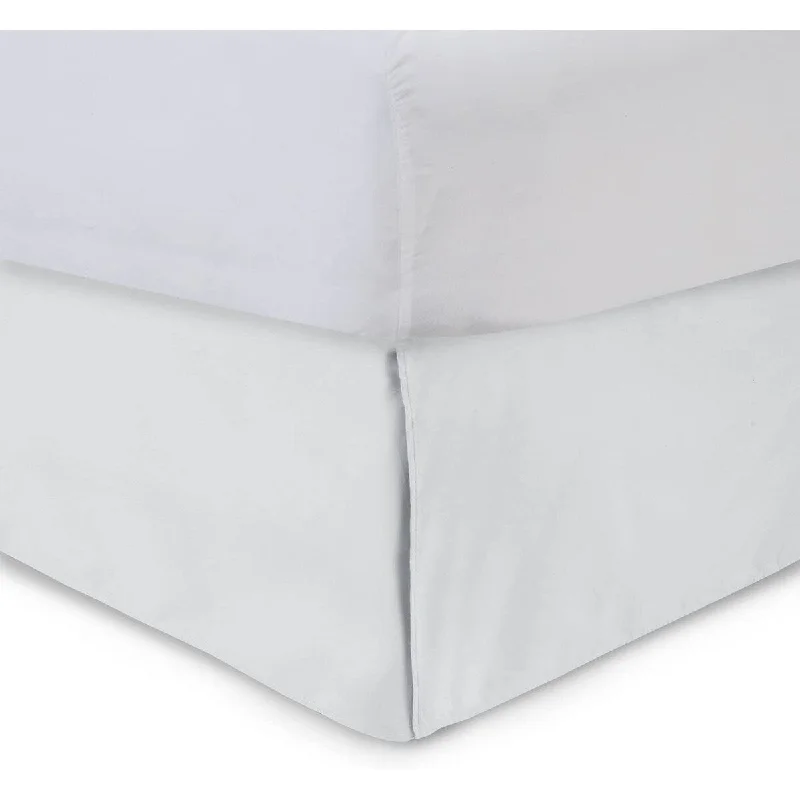 Tailored Bedskirt with Split Corners -18 inch Drop, White, Twin XL