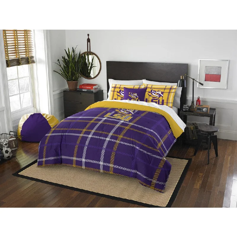 Synthetic - filled comforters like polyester for affordability and hypoallergenic propertiesThe Northwest Company COL 836 LSU Full Comforter Set