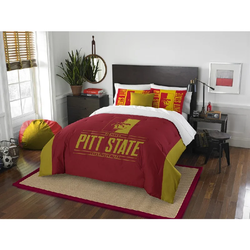 Synthetic - filled comforters like polyester for affordability and hypoallergenic propertiesThe Northwest Company COL 849 Pittsburgh State Modern Take Full/Queen 3-piece Comforter Set