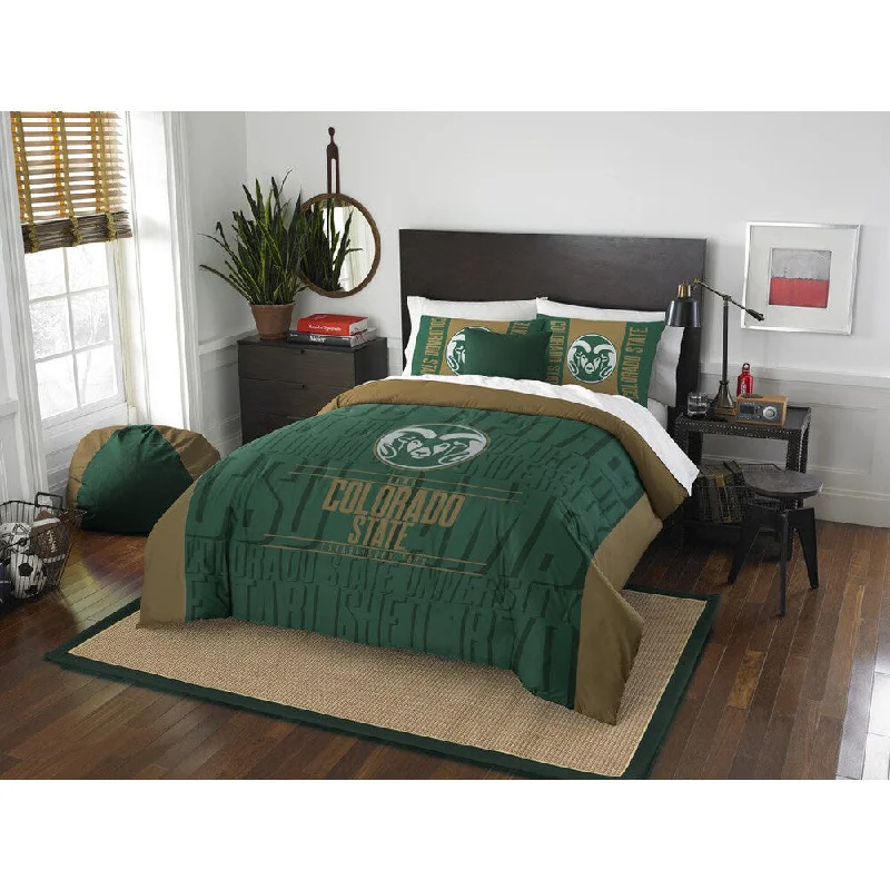 Bamboo - fiber - filled comforters with antibacterial and breathable qualitiesThe Northwest Company Colorado State Modern Take Green Full/ Queen 3-piece Comforter Set