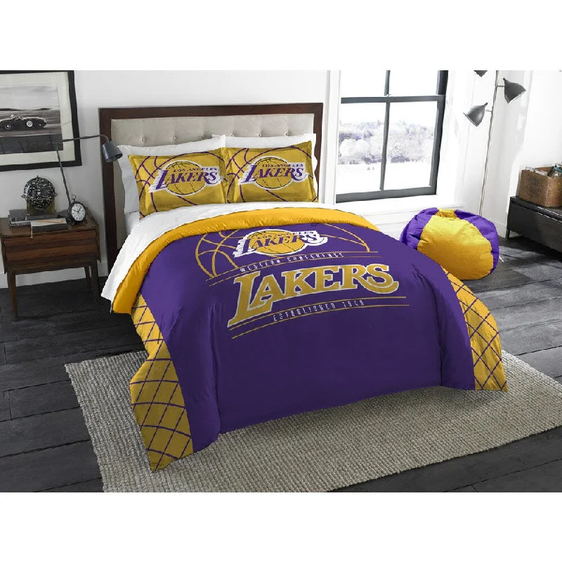 Wool - filled comforters with natural moisture - wicking and temperature - regulating featuresThe Northwest Company LA Lakers Yellow/Purple Polyester Full/Qqueen 3-piece Comforters Set