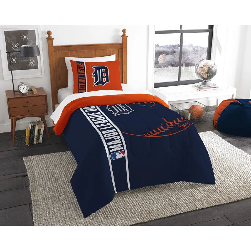 Synthetic - filled comforters like polyester for affordability and hypoallergenic propertiesThe Northwest Company MLB 835 Tigers Twin Comforter Set