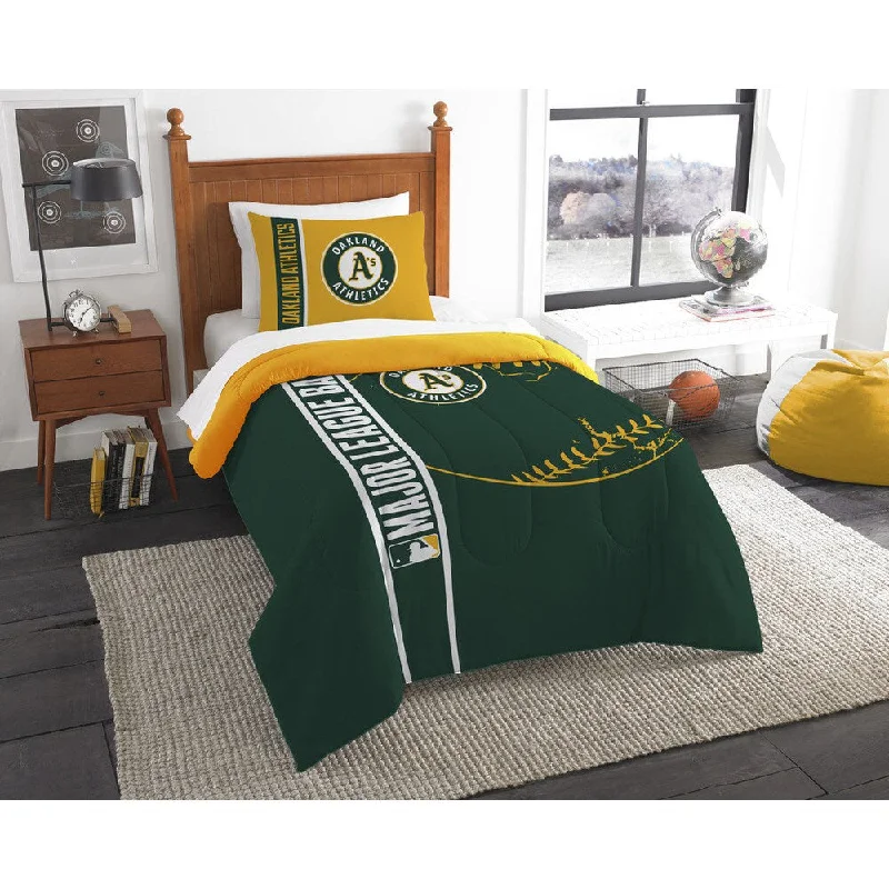 Goose down comforters known for their superior quality and insulationThe Northwest Company MLB 862 Athletics Twin Printed Comforter Set